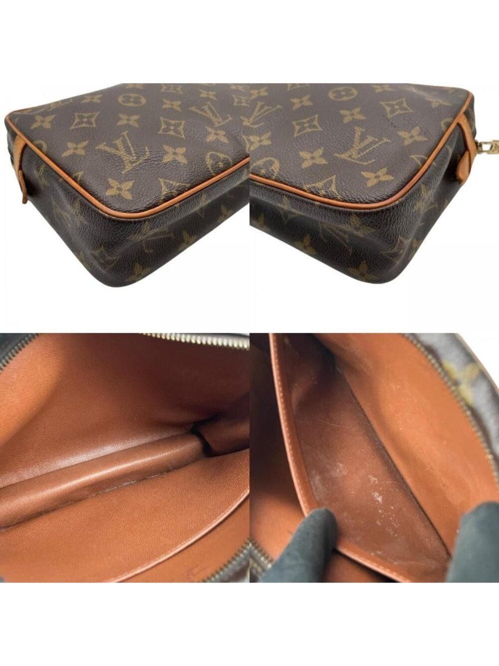 Louis Vuitton Monogram Compiegne 23 Clutch Pouch Leather Brown Gold Vintage - Picture 8 of 10